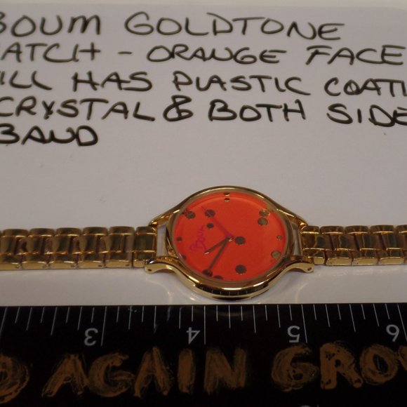Boum Golftone Orange Face Watch 8" Pre Owned Condi - Picture 5 of 11